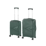 Set valize Leziter TraveLux Endure II cu roti 360°, ABS, verde inchis (2 piese)