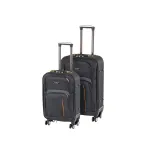 Set valize Leziter TraveLux Light II negru, cabină + medie, roți 360°