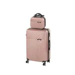 Set valize Leziter TraveLux Pro V, ABS, valiză mare 100L + geantă, aur roz