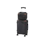 Set valize Leziter TraveLux Urban III, cabină + geantă umedă, ABS negru