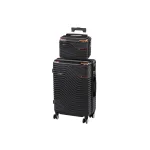 Set valize Leziter TraveLux Urban IV cu roti 360°, ABS, negru, 2 piese
