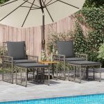 Set de Mobilier pentru Exterior 5 pcs Gri și gri închis GartenMobel Dekor