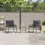 Set de Mobilier pentru Exterior cu pernă 3 pcs Gri GartenMobel Dekor