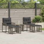 Set de Mobilier pentru Exterior cu pernă 5 pcs Gri GartenMobel Dekor