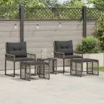 Set de Mobilier pentru Exterior cu pernă 5 pcs Gri GartenMobel Dekor
