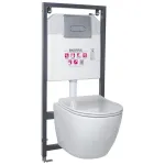 Set WC suspendat Kerra Kasos cu rezervor încastrat și clapetă crom Pacific