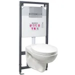 Set WC suspendat Kerra Doris cu rezervor îngropat și clapetă dublă crom