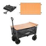 Cărucior de plajă pliabil Leziter cu masă integrată, 100 kg, gri