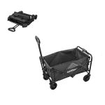 Cărucior de plajă pliabil Leziter, 80 kg, material Oxford 600D, gri