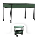 Copertină de umbrire Leziter premium verde pentru cărucior de plajă, 600D