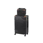Set valize Leziter TraveLux Urban V, valiză mare 100L + geantă 10L, ABS, negru