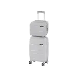 Set valize rulante Leziter TraveLux Voyager II, ABS gri, cu TSA (2 piese)
