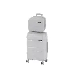 Set valize Leziter TraveLux Voyager III, ABS, TSA, gri (11 + 60 L)