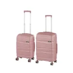Set valize rulante Leziter TraveLux Voyager V, ABS, TSA, aur roz (2 buc)