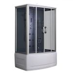 Cabină de duș cu hidromasaj și cadă Leziter Emilia 85x135 cm, negru