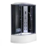 Cabină de duș cu hidromasaj Leziter Lia 80x120 cm cu cadă, curbă, negru