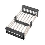 Coș telescopic pentru chiuvetă Leziter din inox, extensibil, pentru scurs vase