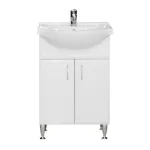 Mască chiuvetă baie Leziter Bianca Plus 55 cu lavoar ceramic, alb lucios