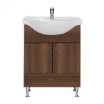 Masca chiuvetă baie Leziter Bianca Plus 65 cu lavoar ceramic, Aida nuc