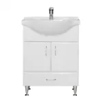 Mască chiuvetă baie Leziter Bianca Plus 65 cu lavoar ceramic, alb lucios