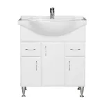 Mască chiuvetă baie Leziter Bianca Plus 75 cu lavoar ceramic, alb lucios