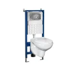 Set WC suspendat Leziter Roya Doris 81GRE cu rezervor încastrat și clapetă gri