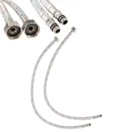 Set furtunuri flexibile inox Leziter pentru chiuvetă, apă caldă și rece