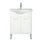 Mască chiuvetă baie Leziter Nerva 65 cu lavoar din porțelan, alb