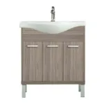 Masca chiuvetă baie Leziter Nerva 75 cu lavoar din porțelan, ulm Rauna