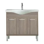 Mască chiuvetă baie Leziter Nerva 85 cu lavoar, 3 uși, ulm Rauna