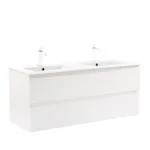 Masca de baie suspendata Leziter Vario Forte 120 cm cu lavoar ceramic, alb