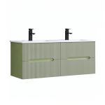 Leziter Trent 120 dulap de baie inferior cu chiuvetă ceramică (4 sertare) verde fistic - verde oliv