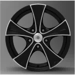 Set jante aliaj ART 2508 M 16 inch, negru mat, cu kit de instalare inclus