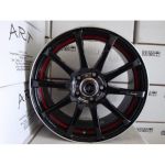 Set jante aliaj ART 355 L 16" negru cu detalii roșii, kit montaj inclus
