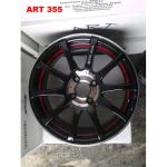 Set jante aliaj ART 355 L 14 inch, design sport cu 10 spițe și inserții roșii