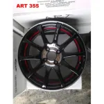Set jante aliaj ART 355 L 14 inch, design sport cu 10 spițe și inserții roșii