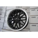 Set jante ART 901 17 inch, negru mat cu buza polish mat, cu kit instalare