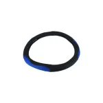 Husă volan auto din piele perforată, mărimea M 38 cm, negru-albastru (K436)