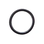 Husă volan mărimea M din imitație piele, negru cu cusătură roșie (C203)