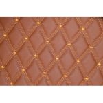 Material pentru covorașe auto model romb maro, cu cusătură maro, antiderapant (COV02MM)