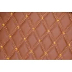 Material pentru covorașe auto model romb maro, cu cusătură maro, antiderapant (COV02MM)