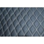 Material pentru covorașe auto romb negru cu cusătură gri, antiderapant (la metru)