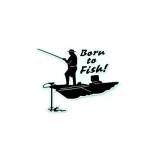 Abtibild decorativ Born to Fish CLXT-275 pentru masina, barca sau trusa