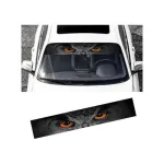 Abtibild parasolar auto pentru parbriz/luneta Ochi de Bufnita, 130x21 cm