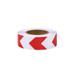 Bandă reflectorizantă tip fagure albă cu săgeată roșie, 10 cm x 25 m