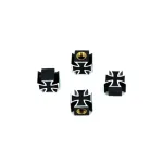 Set 4 capace valve auto tip cruce, negru/alb, ABS rezistent la coroziune (QMZ-27)