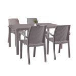 Set mobilier de grădină Leziter Corri 4+1, cappuccino, efect ratan, masă 150x90