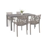 Set mobilier grădină Leziter Violina 4+1 cappuccino, masă 150x90 + 4 scaune