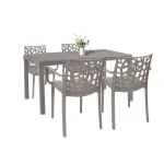 Set mobilier grădină Leziter Violina 4+1 cappuccino, masă 150x90 + 4 scaune