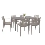 Set mobilier grădină Leziter Violina 6+1 cappuccino, masă 150x90 și 6 scaune